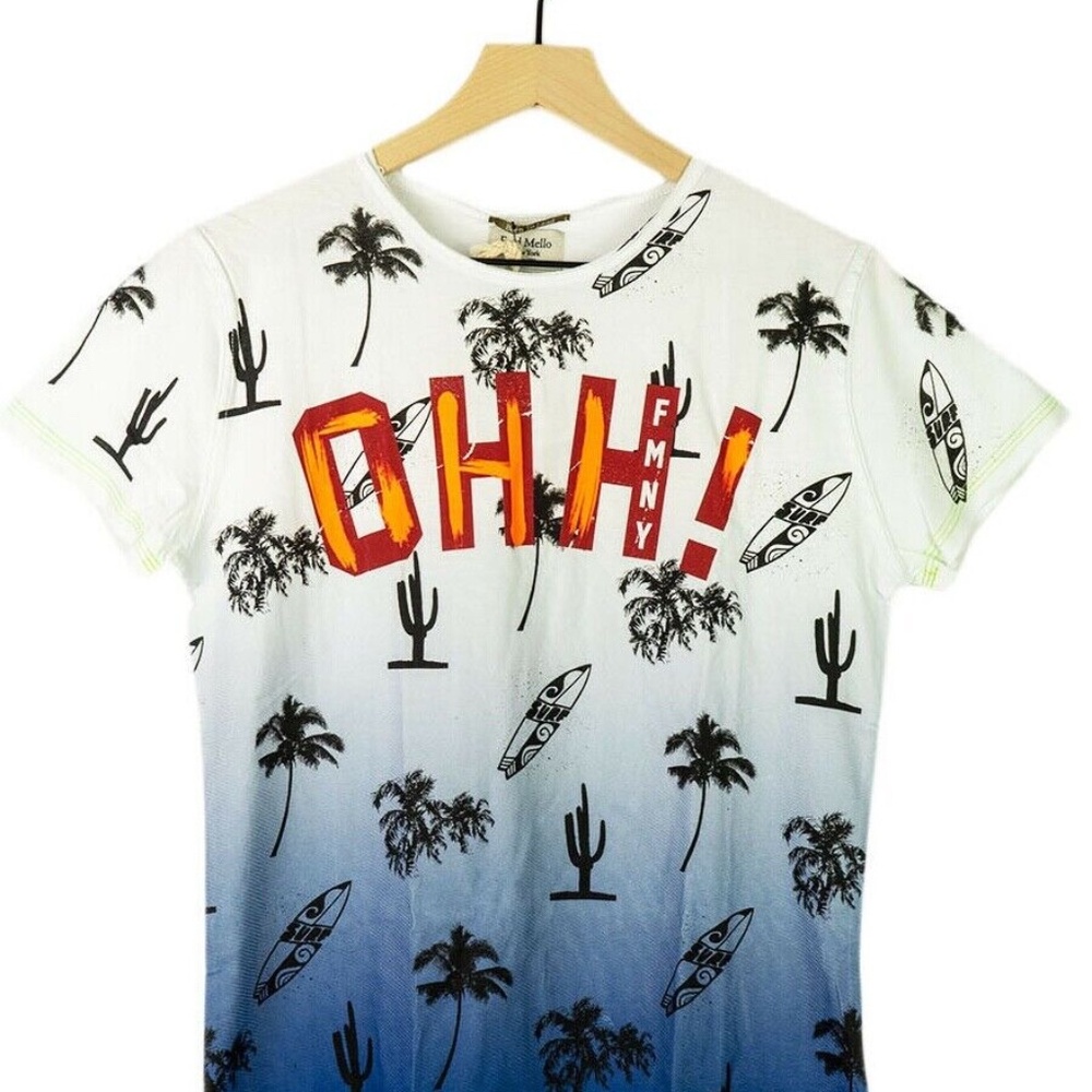 Fred Mello Boys' Printed Short Sleeve T-Shirt, White, Size: XXL